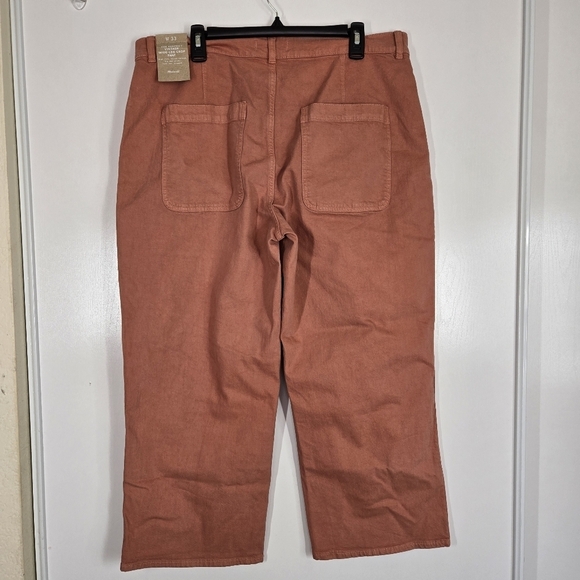 Madewell The Perfect Vntage Wide Leg Crop Pants Women's 33 Burnt Orange Fall NWT - Picture 3 of 12